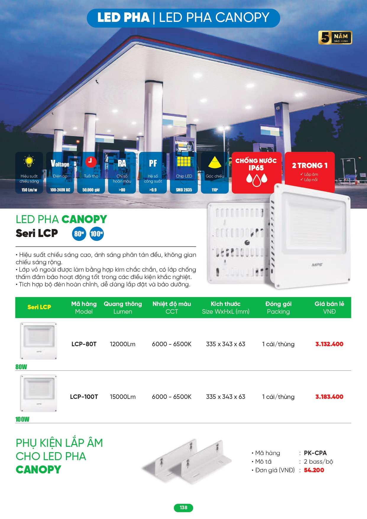 Bảng giá đèn LED MPE 2026